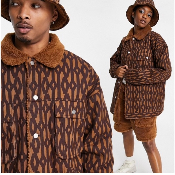 Adidas X Ivy Park Brown Monogram Denim Jacket Size XS - Picture 1 of 7